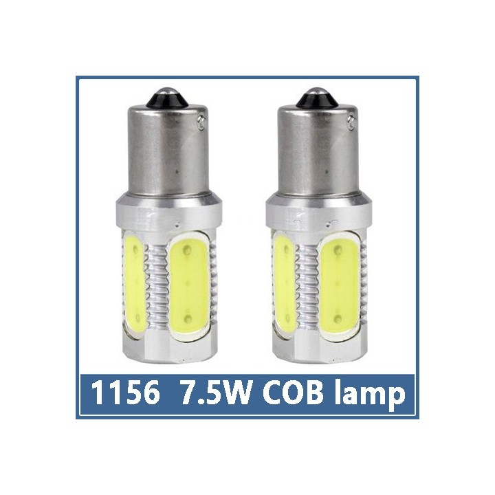 2 x 1156 ba15S s25 7.5w cob car led lamps tail brake headlight fog turn signal bulbs replace hid xenon jr international - 1