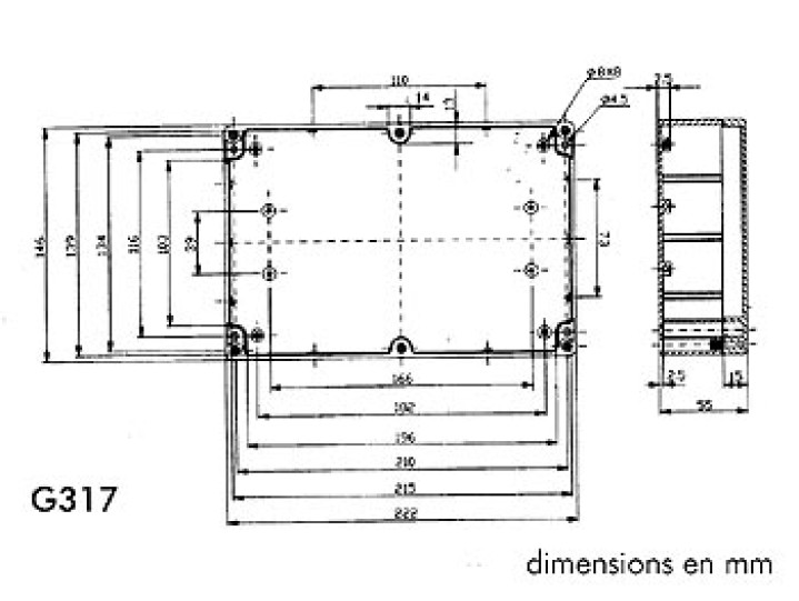Caja estanca abs gris oscuro 222 x 146 x 55mm velleman - 2