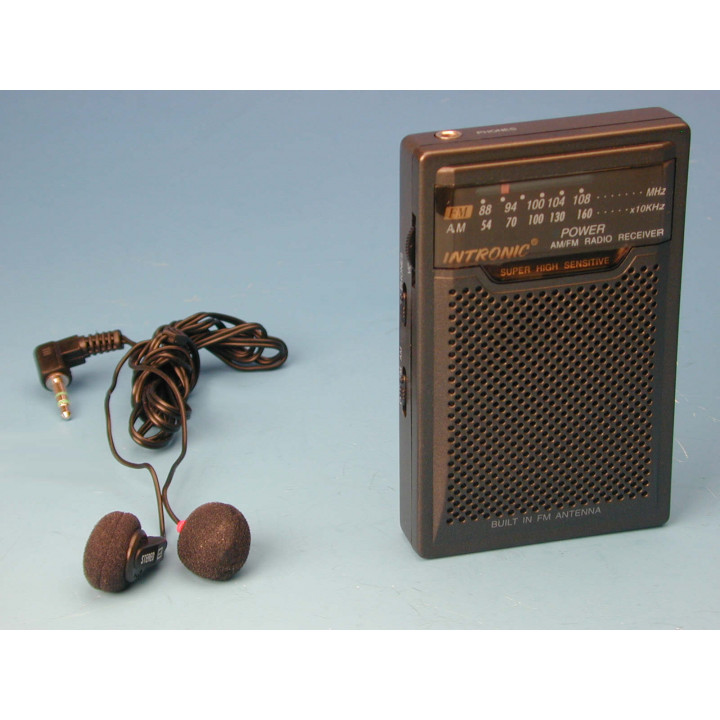 Radio tascabile portatile fm (2 r6p non fornite) radiolina da viaggio con cuffiette jr international - 1