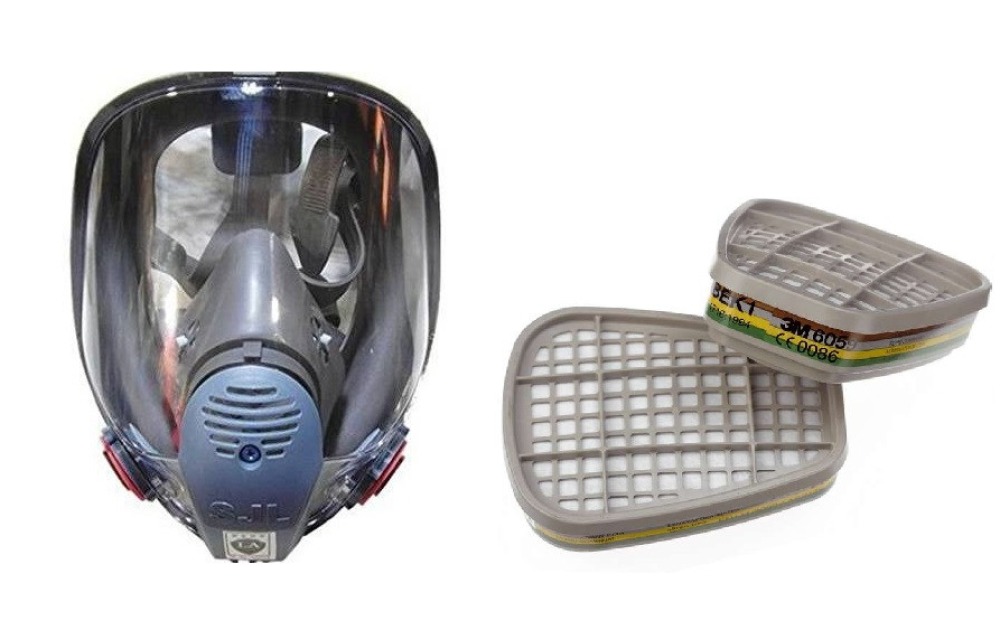 Respiratory gas mask 6800 en136 + 2 filters chemical protection cartridge coronavirus covid-19 hwydo - 2