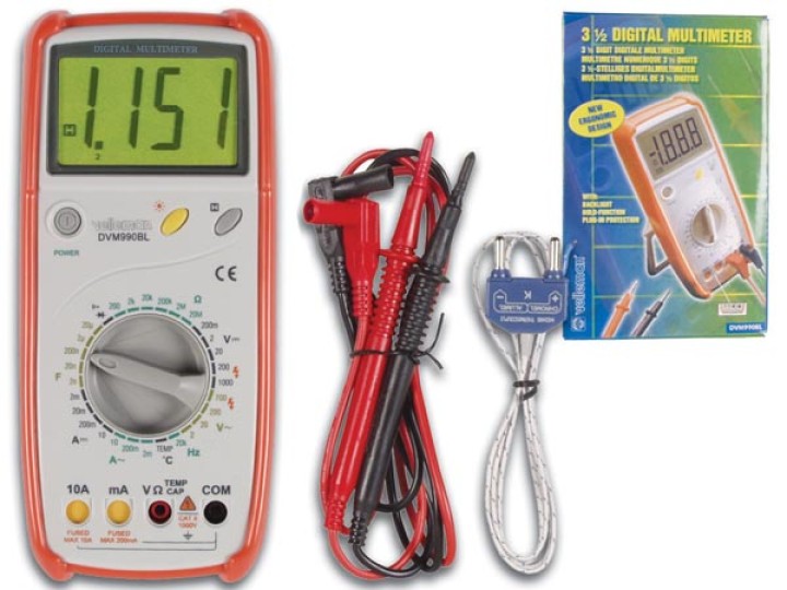 Multimeter 3 1/2 digits with protection of measurement error dvm990bl velleman - 2
