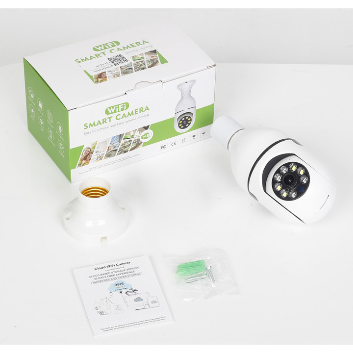 Caméra de Surveillance Wifi 5G ampoule E27 220V Vision nocturne couleur suivi automatique zoom