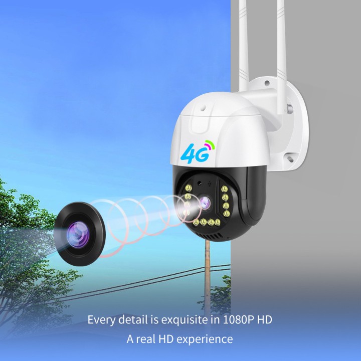 Outdoor Surveillance Camera 4G Gsm Sim V380 Pro 1080p Cloud 4x Zoom Ip66 Security Protection Wireless Ip Cctv