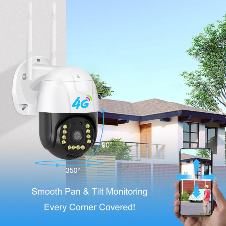 Outdoor Surveillance Camera 4G Gsm Sim V380 Pro 1080p Cloud 4x Zoom Ip66 Security Protection Wireless Ip Cctv