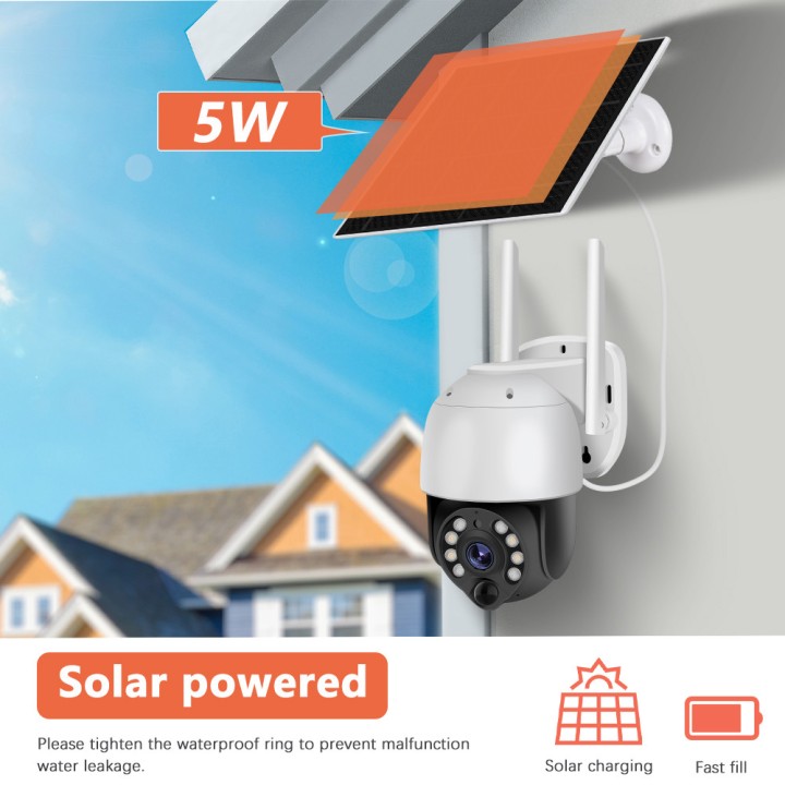 Caméra Video Surveillance extérieure 3mp/4G avec batterie Wifi et carte Sim GSM à énergie solaire