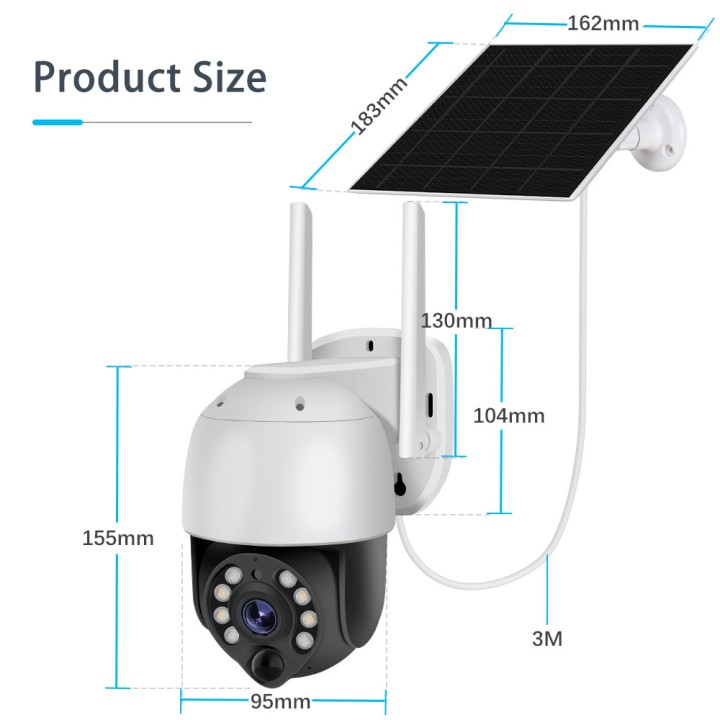 4G Sim Card Outdoor 3MP Fotocamera Wifi Batteria Solar Powered GSM Sicurezza Cctv Videosorveglianza Wireless
