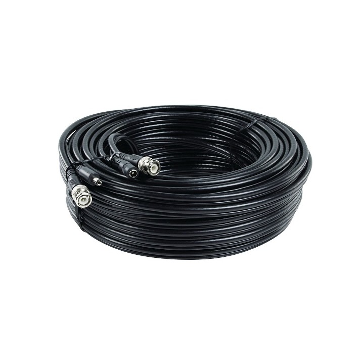 Cordon coaxial rg59 30m con enchufe bnc+alimentacion jack hembra hacia jack alim macho cable camara jr international - 1
