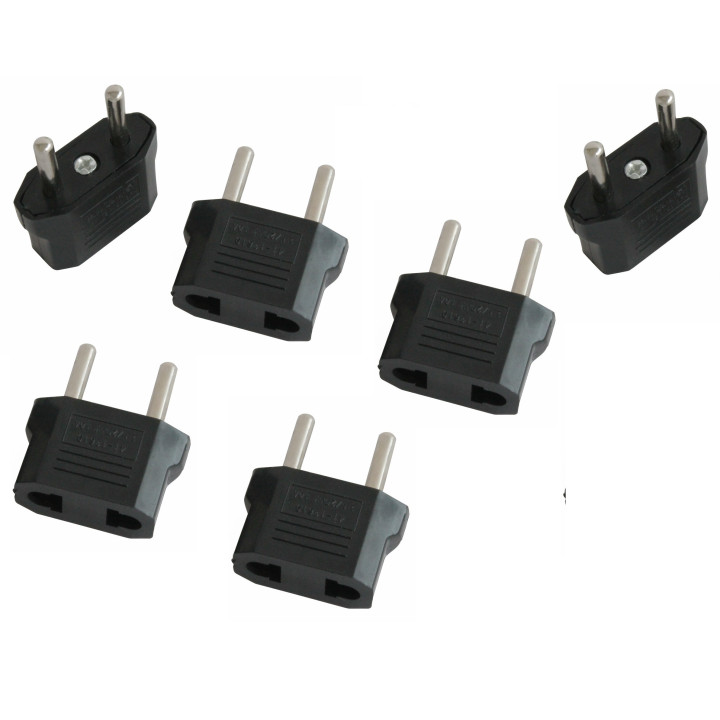 Lot de 6 adaptateurs voyage chine japon canada prise electrique secteur us vers fiche euro