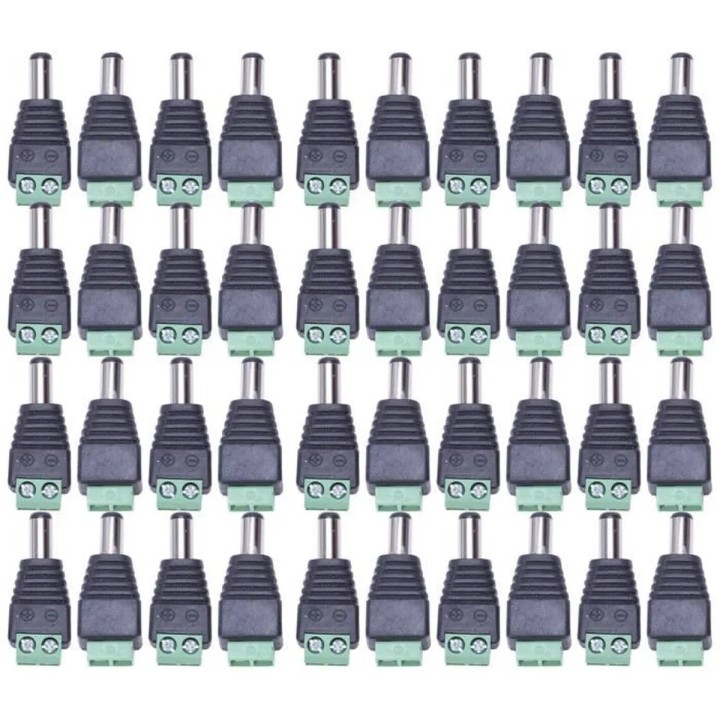 10 pcs Fiche adaptateur cc 5.5 x 2.1mm male vers connexion a vis cd022