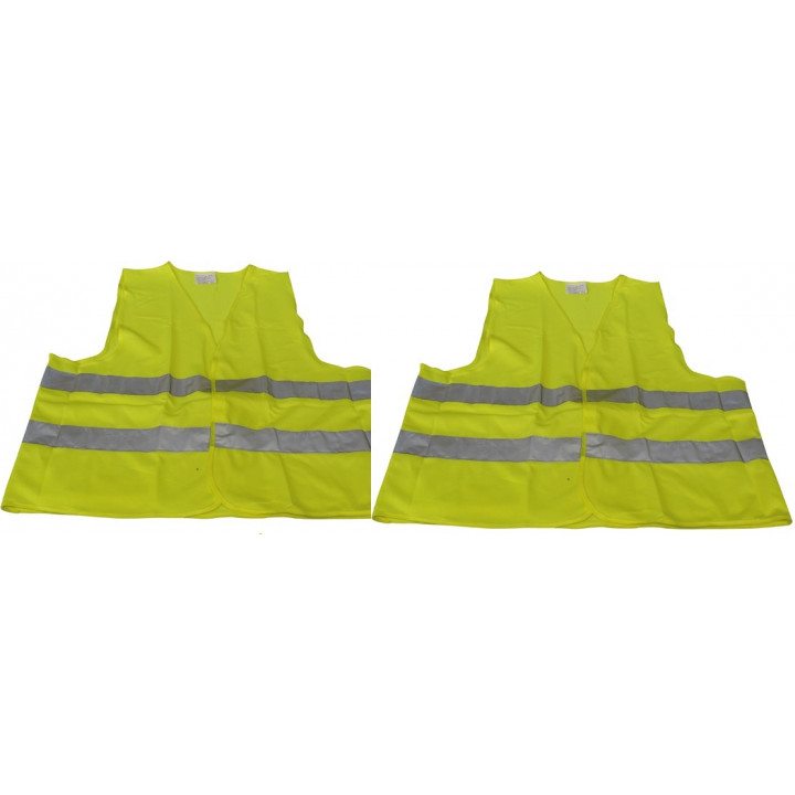 2 chaleco reflectante tamaño xxl polyester amarillo chalecos seguridad de camino mejoracion visibilidad jr international - 1