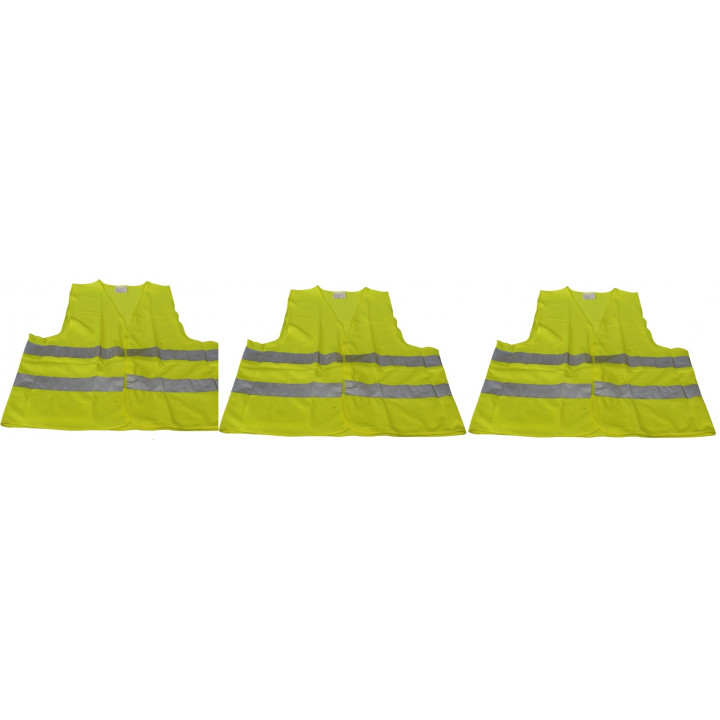 3 chaleco reflectante tamaño xxl polyester amarillo chalecos seguridad de camino mejoracion visibilidad jr international - 1