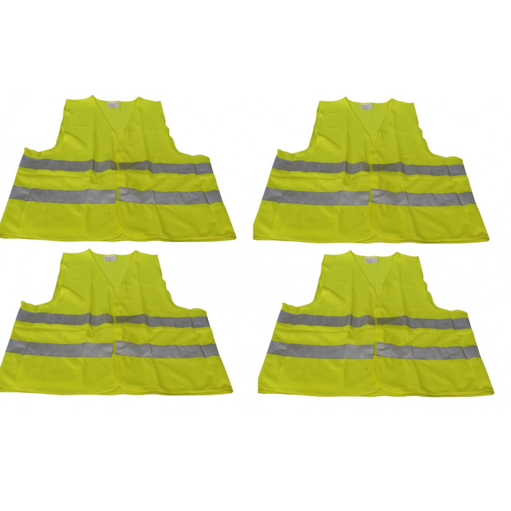 4 chaleco reflectante tamaño xxl polyester amarillo chalecos seguridad de camino mejoracion visibilidad jr international - 1