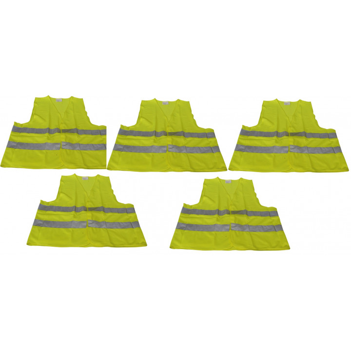 5 chaleco reflectante tamaño xxl polyester amarillo chalecos seguridad de camino mejoracion visibilidad jr international - 1
