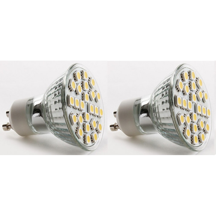 2 gu10 led bulb 5w 24 smd 5050 warm white bulb spot 220v 230v 240v consolidated low light illumination pretaled - 1