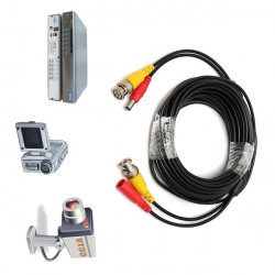 Cable coaxial para seguridad rg59 + cc de 10 metros könig jr international - 1