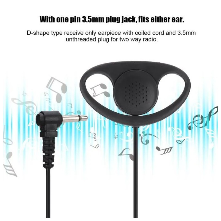 Ecouteur oreillette fiche 3.5mm pour ecoute talkie walkie t434, t446, t5w hpss1 hpss2