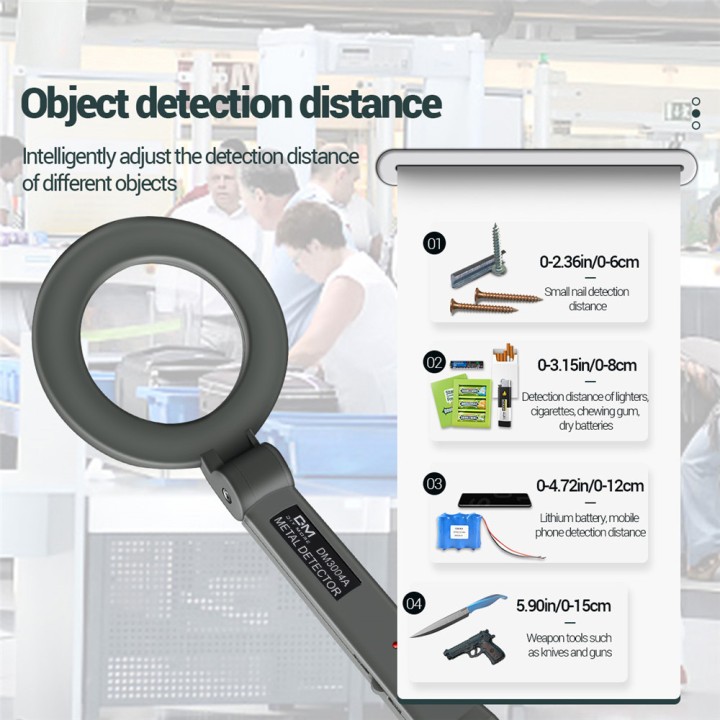 Professioneller Metalldetektor DM3004A Handheld Pointer Alarm Hochempfindlicher Scanner