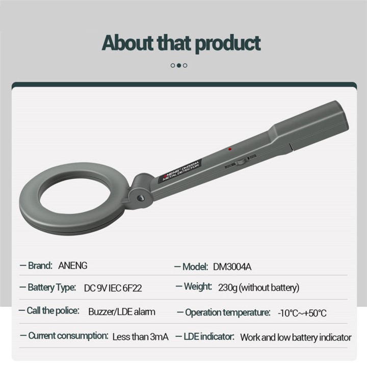 Professional Metal Detector DM3004A Handheld Pointer Alarm High Sensitivity Scanner