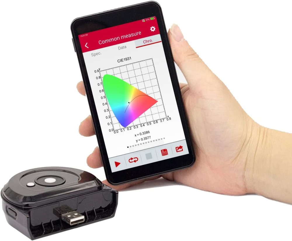 Fotómetro profesional Medidor de temperatura de iluminancia de color Spic-300aw