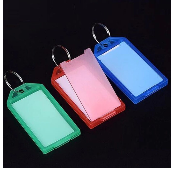 Porte-clé plastique solide pack de 6 grand affichage avec etiquette
