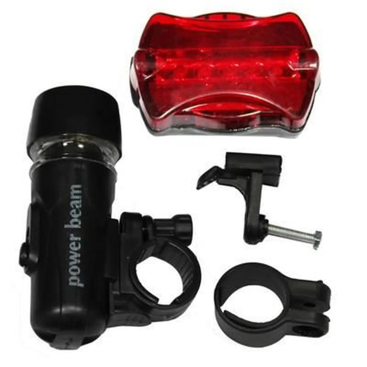 Kit eclairage led ebl ebl10 bicyclette velo lumiere 5 leds blancs 5 leds rouges perel