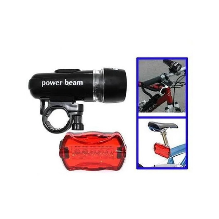 Kit eclairage led ebl ebl10 bicyclette velo lumiere 5 leds blancs 5 leds rouges perel