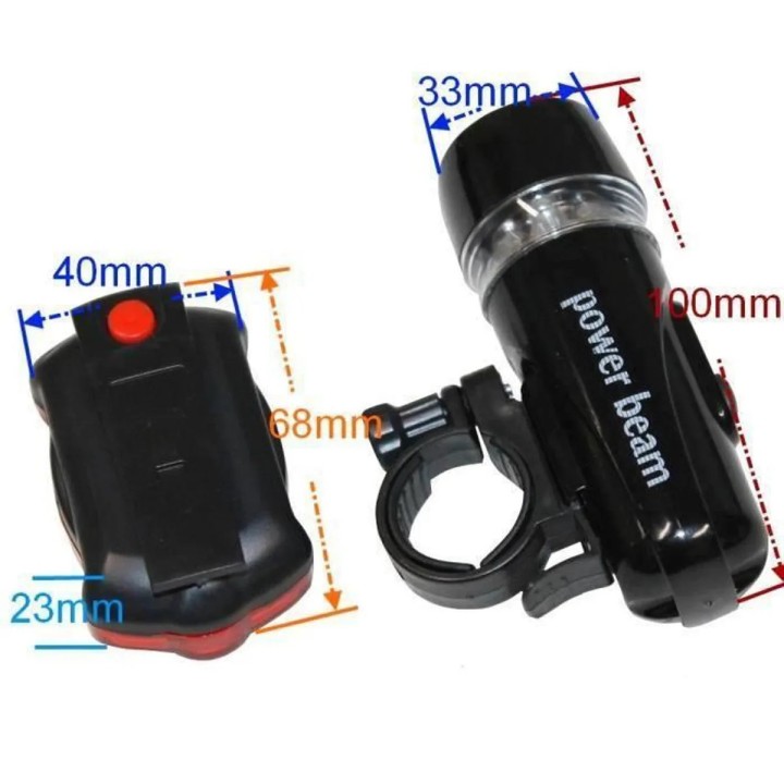 Led lighting kit ebl ebl10 bike bicycle light 5 white led 5 red leds perel