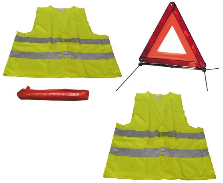 Sicurezza stradale kit r27 en11 triangolo + gilet riflettente xl 471 in questo jr international - 1