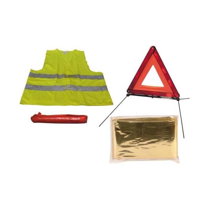 Road safety kit r27 en11 warning triangle + reflective vest xl 471 in this ansmann - 1