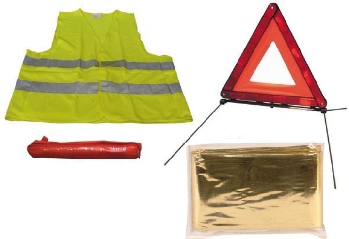 Road safety kit r27 en11 warning triangle + reflective vest xl 471 in this ansmann - 1
