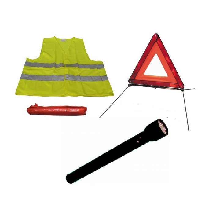Kit seguridad carretera chaleco + triangulo reflectante signalisacion r27 en11 jr international - 1