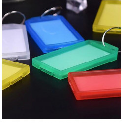 Porte-clé plastique solide pack de 6 grand affichage avec etiquette