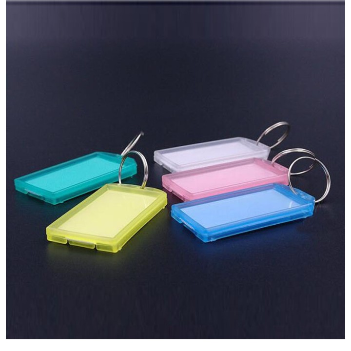 plastica portachiavi con etichetta anello di metallo bagaglio mappa nome ID