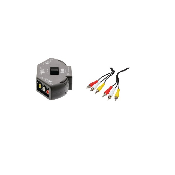 3-way audio / video selector + cable 3rca jr international - 1