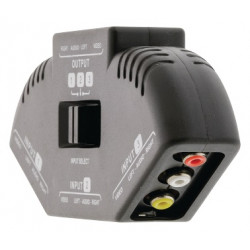 3 Way Audio Video AV RCA Switch Selector Splitter Box & Patch Cable for Connecting 3 RCA XBOX PS3 PS2 DVD Output Devices jr inte