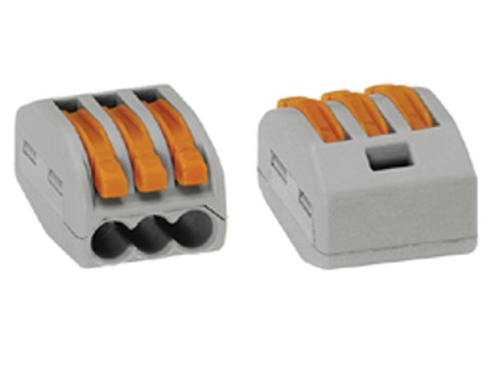 Terminal de conexión 3 x 0,08 y 4 mm para conductores rígidos o grises velleman - 3