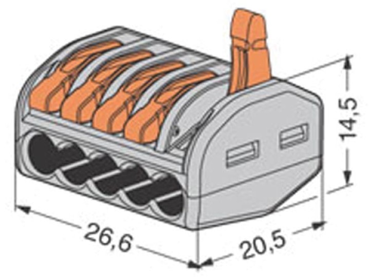 Connection terminal 5 x 4mm 0.08 for rigid conductors or gray img - 2