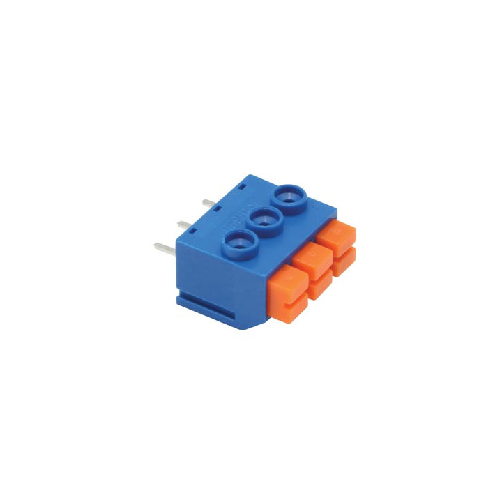 Blue quick connector for pcb assembly - 3 lead pitch 5mm ref: screw03slb velleman - 2