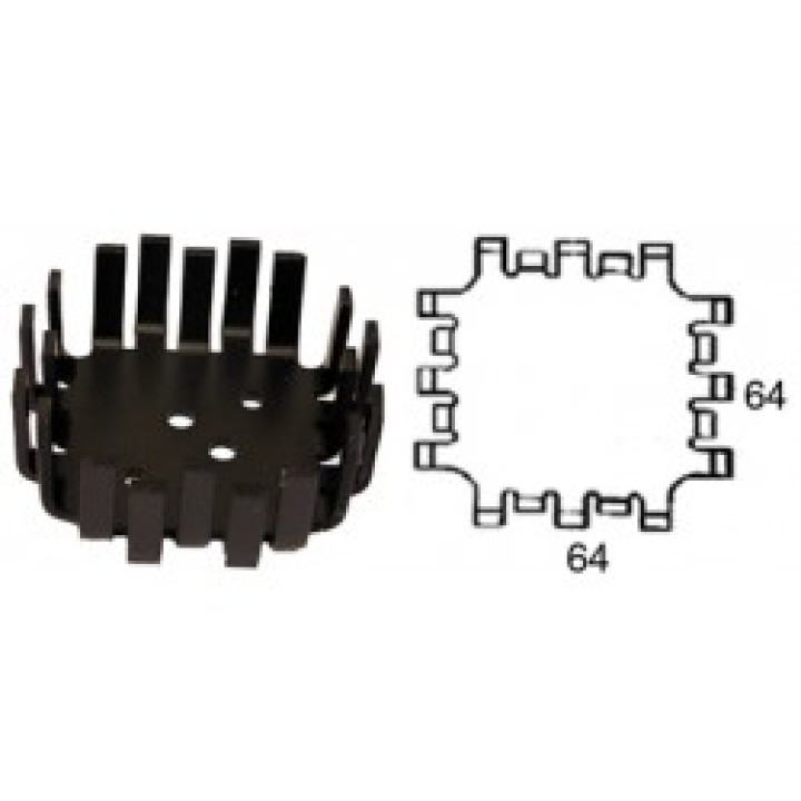 Schwarzen aluminium-kühlkörper kühler 1xto3 - maße 64 x 64 x 22 mm ref: qura11 cen - 1