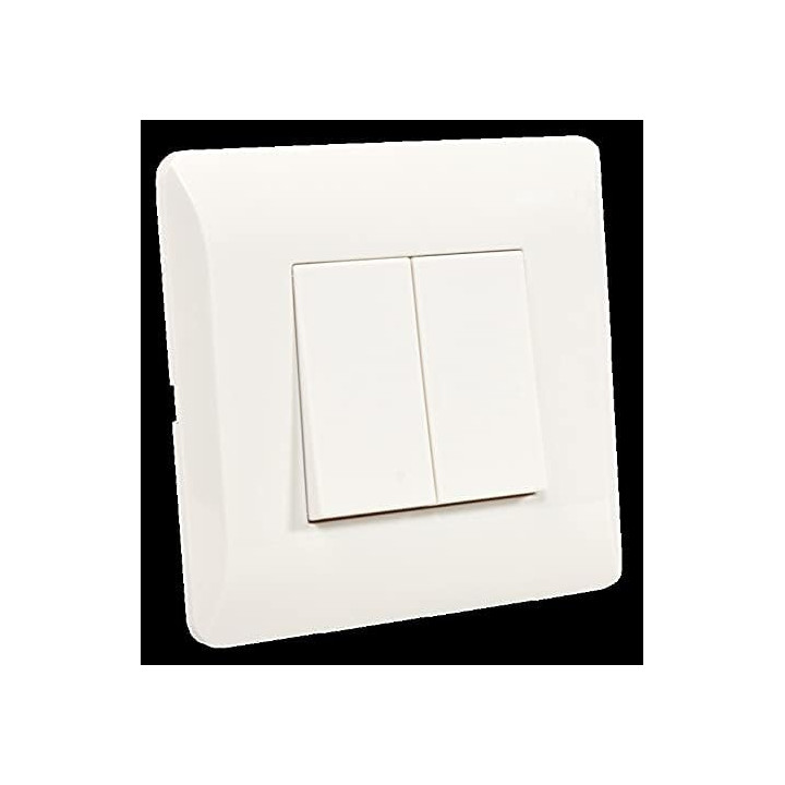 Interrupteur encastre double allumage 10a blanc 2200w electricite