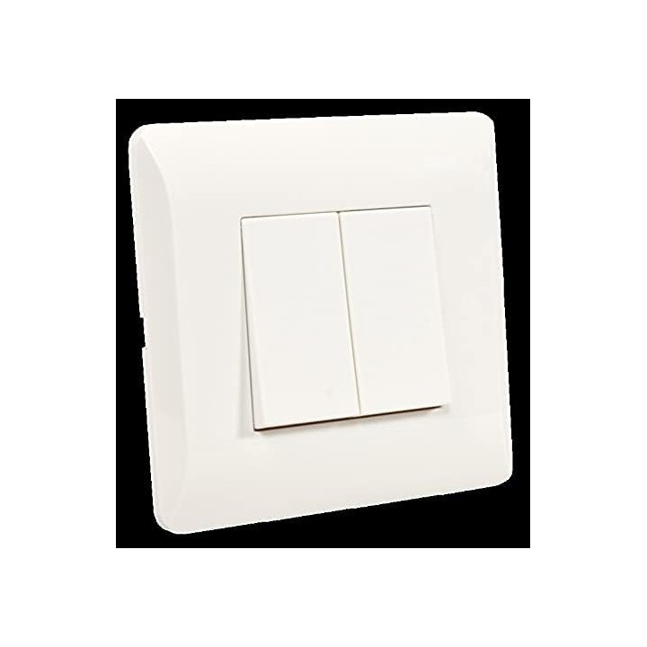 Interrupteur encastre double allumage 10a blanc 2200w electricite
