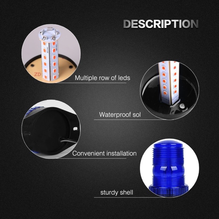 blue Flashing Signal Light 12v 24v DC Tractor Alarm Signaling Lights Truck Signaling