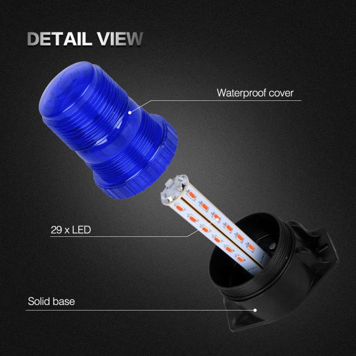 Signal lumineux bleu clignotant 12v 24v cc tracteur alarme signalisation feux camion signalisation