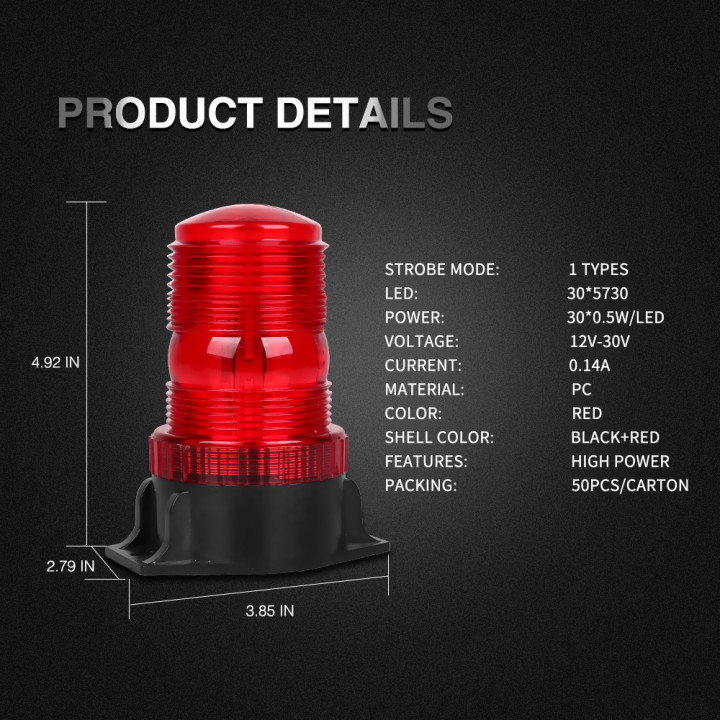 Luz de señal intermitente rosso 12v 24v DC Luces de señalización de alarma de tractor Señalización de camiones