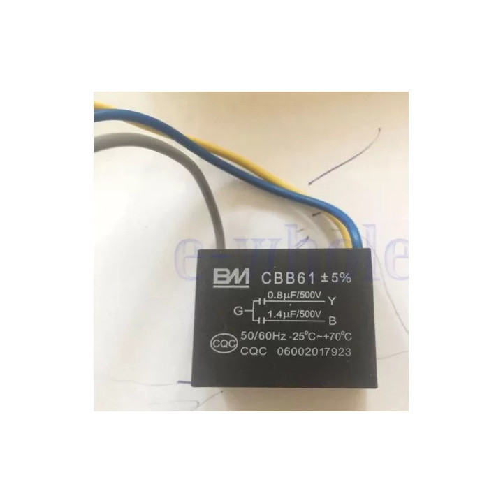 Condensatore a 3 fili CBB61 0.8UF + 1.4UF Motore Ventilatore da soffitto 0.8MF + 1.4mf
