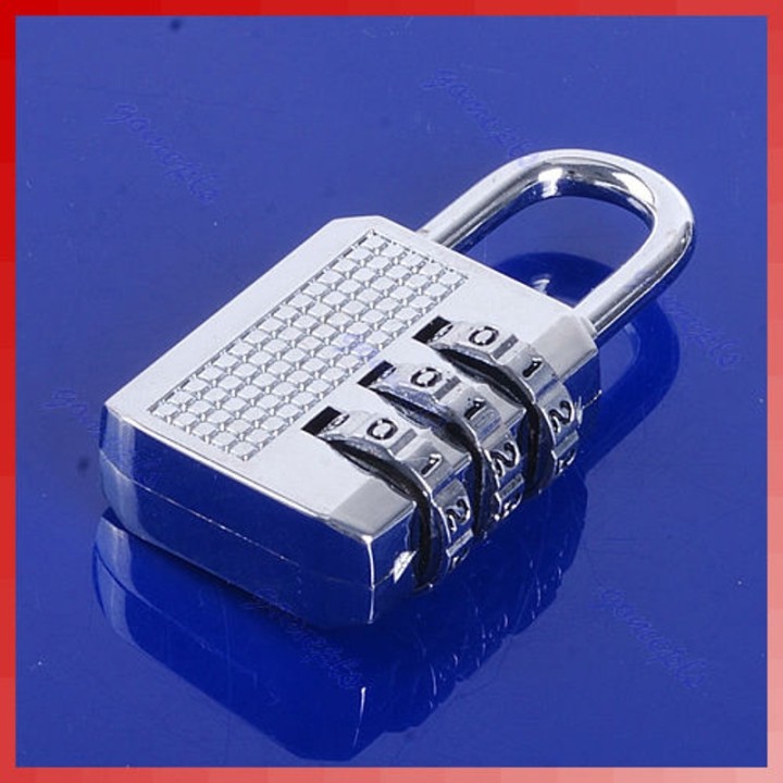 Cadenas antivol combinaison code numero 3 chiffres couleur argent fermeture ouverture securisee