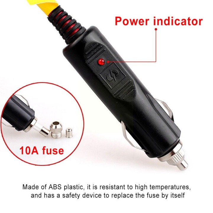 Car Cigarette Lighter Extension Cable 12V 10A 2M Indoor Male Female D4F6