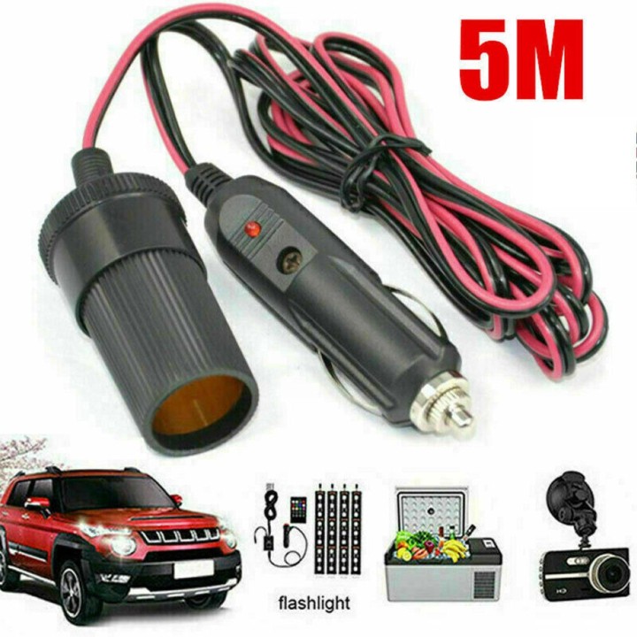 Auto-Zigarettenanzünder-Verlängerungskabel, 12 V, 10 A, 5 m, für den Innenbereich, männlich, weiblich