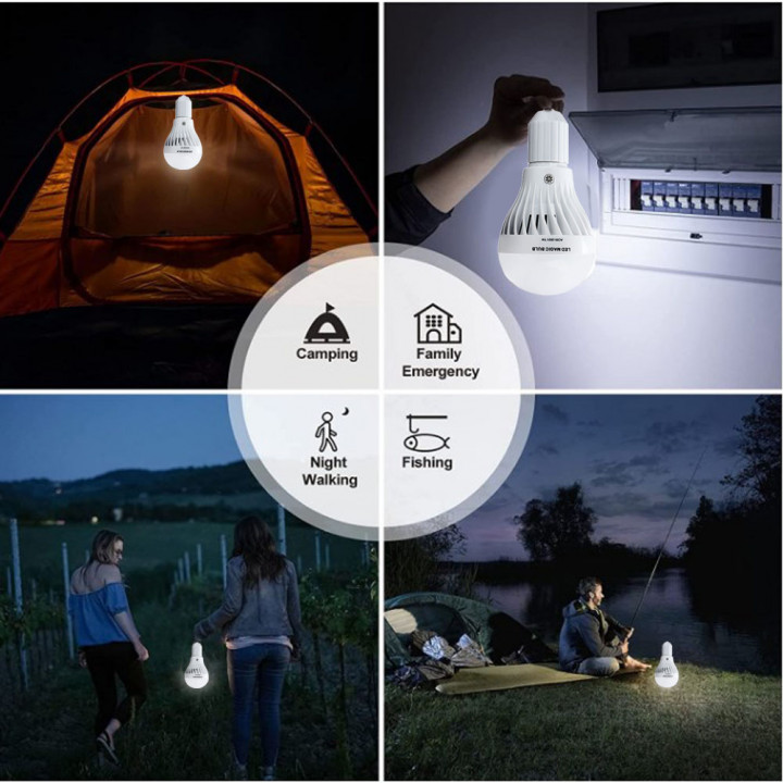 Magic bulb e27 7w 110v 220v + rechargeable battery emergency lighting + remote control