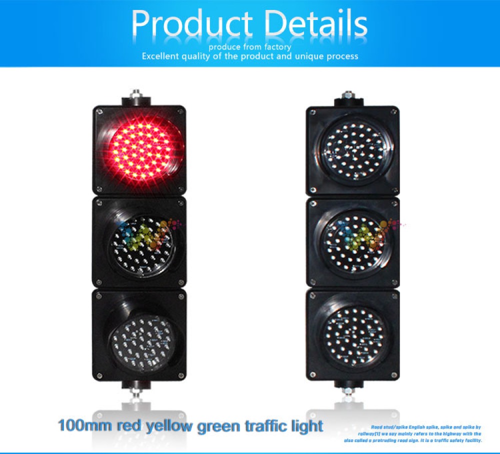 Außenampel IP65 3 x 100 mm 12 V LED grün orange rot heller Semaphor